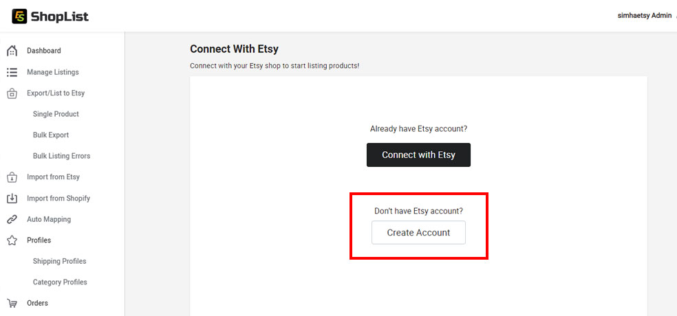 Etsy Marketplace register
