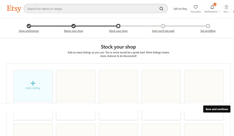 Etsy Marketplace Stock