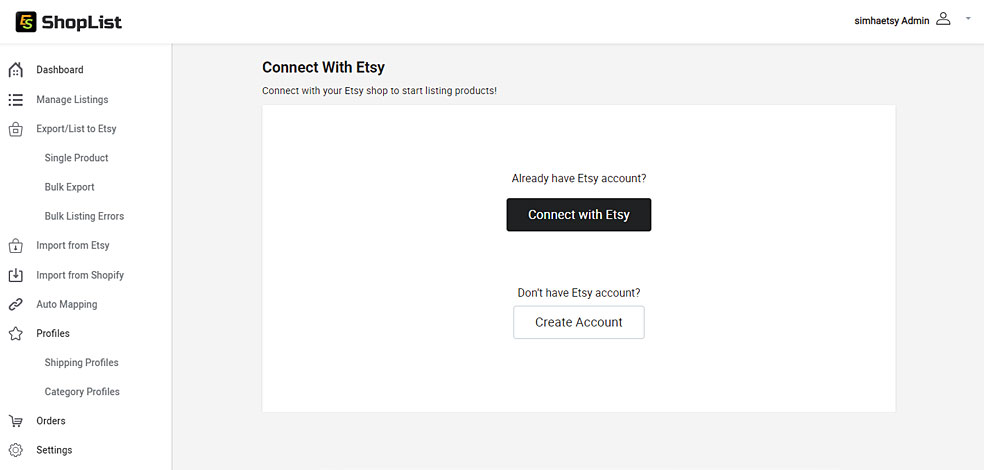 Connect Etsy
